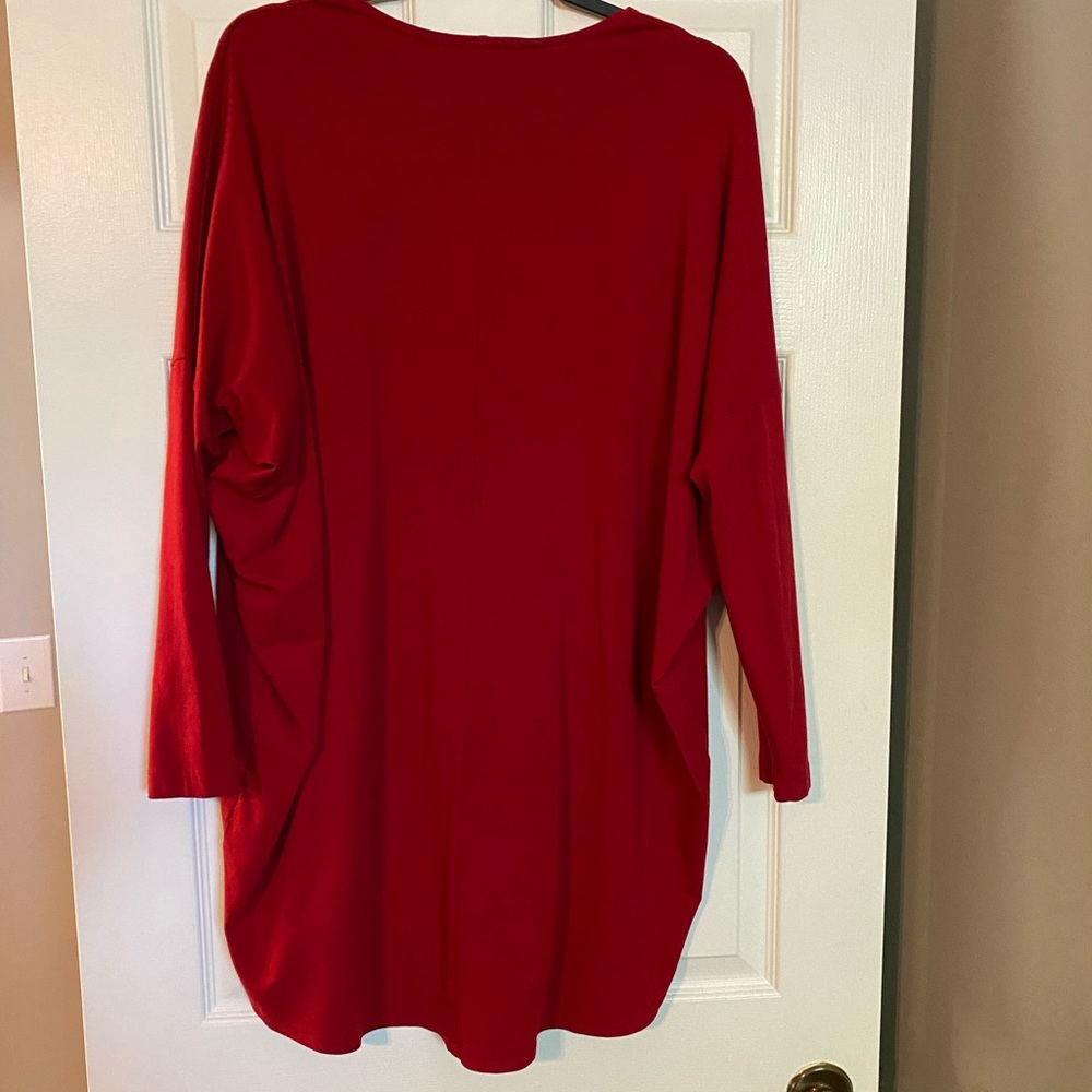 Oversized Red Bryan Walker Tunic Sweater Size Xs - image 3